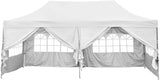 Outsunny 10ft x20ft Pop Up Patio Canopy Tent with/Without Sided Cloth Outdoor Party Gazebo Pavilion (Red(with 6 Sided Cloth))