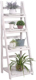 RHF 45" Foldable Ladder Shelf,Plant Stand,Indoor Flower Pot Stand,Folding A Framde Display Shelf,Free Standing, Patio Rustic Wood Stand