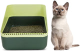 RIZZARI Enclosed Cat Litter Box,Semi-Open Anti-Splashing Cat Litter Box,Durable High Side Sifting Litter Box for Small Cats,Easy to Clean and Assemble