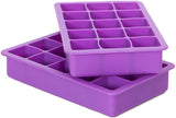 GDREAMT 613 Coolest 15 Silicone Ice Tray-2-Piece Mold Set-Make 30 Cubes, 7.2 x 2.9 x 4.3 inches, Purple