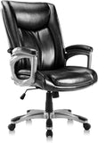 ZUNMOS Executive Managerial Office Chair, Ergonomic Computer Desk Chairs, High Back PU Leather Executive Swivel Chair with Lumbar Support, Black