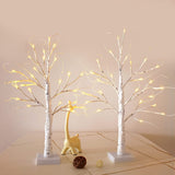 BLIKA  Set of 2,2FT 24LT Warm White LED Birch Tree Light Tabletop Tree Light, White Birch Tree with Light, Tabletop Tree Light Indoor, Lighted Birch Tree for Home Christmas Decoration