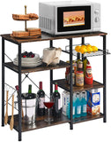 Mr IRONSTONE Kitchen Baker's Rack Vintage Utility Storage Shelf Microwave Stand 3-Tier+3-Tier Table for Spice Rack Organizer Workstation