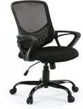 ZUNMOS Ergonomic Office Chair, Rolling Chair Swivel Chair Computer Chair Mesh Office Chair Back Support, Adjustable Height, Desk Chair with Wheels and arms, Dark Black