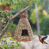 Gute Bird House,Winter Bird House for Outside Hanging,Grass Handwoven Bird Nest,Hummingbird House,Natural Bird Hut Outdoor