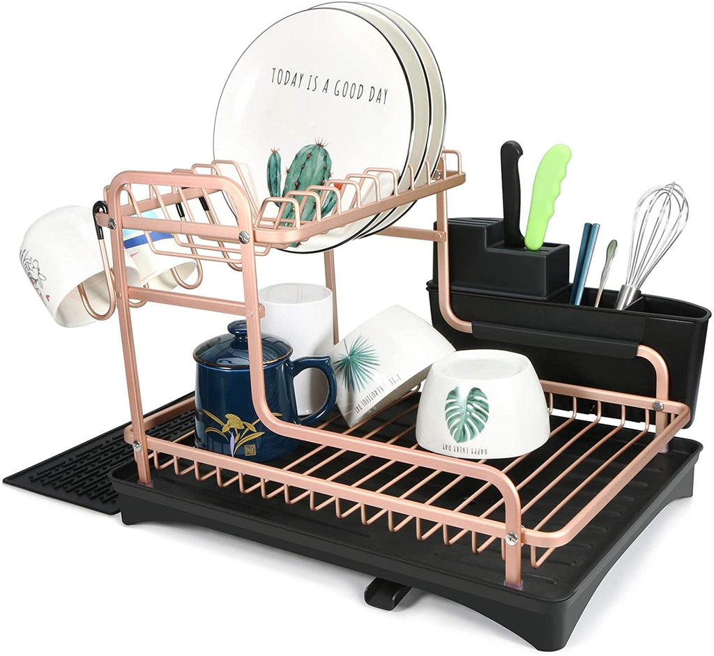 Long Drying Racks Tupperware TBMax Dish Drying Rack with Drainer Tray/ Utensil Holder/ Cup Hanger ...