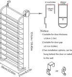 FKUO 10-Tier Over The Door Shoe Organizer Hanging Shoe Storage with 2 Customized Strong Metal Hooks for Closet Pantry Kitchen Accessory - Space Saving Solution (10 Layer, White)