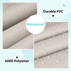 MR. COVER Square Fire Pit Cover, Also Fits 37-42 Inch Patio Dining Table, 44L x 44W x 24H Inches, Sturdy & Waterproof, Neutral Color, Amenre Series