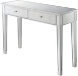 SCYL Color Your Life  Gold Coast Mirrored Desk, Silver / Mirror