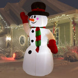 UNIFEEL Christmas 8FT Inflatable Snowman Air Blown Decoration Yard Santa Claus Light Up LED Built in Pump Mains Powered IP44