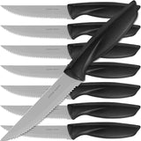 Home Hero Steak Knives Set of 8 - Steak Knife Set - Serrated Steak Knives Dishwasher Safe Steak Knives - Steak Knifes Set of 8 - Stainless Steak Knives Serrated - Dinner Knives - Black Blades