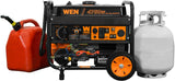 WEN DF475T Dual Fuel 120V/240V Portable Generator with Electric Start Transfer Switch Ready, 4750-Watt, CARB Compliant