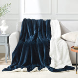 EHEYCIGA Sherpa Blanket Throw Navy Blue Twin, Fleece Blanket Soft Fuzzy Plush Fluffy Blanket Warm Cozy,Perfect Throw for All Seasons for Couch Bed Sofa Chair 60x80 Inches