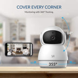 YI Pan-Tilt Security Camera, 360 Degree 2.4G Smart Indoor Pet Dog Cat Cam with Night Vision, 2-Way Audio, Motion Detection, Phone APP, Compatible with Alexa and Google Assistant