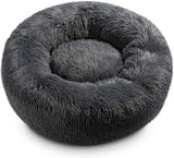 Pet Neat Self-Warming Donut Pet Bed Luxury Cozy Nest Sleeping Bed Round Faux Fur Bed for Cats and Small Medium Dogs