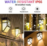 WAKYME Deck Solar Lights Outdoor 8 Packs, Warm White/7 Color Solar Deck Lights Waterproof, 2 Modes Solar Fence Lights, Fence Lighting for Front Door, Backyard, Patio, Stair, Driveway Path Wall Light