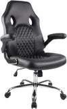 OAK LEAF  Office Chair, Gaming Chair Bonded Leather, Ergonomic Computer Desk Chair Task Swivel Executive Chairs High Back with Flip-up Armrests and Rolling Casters (Black)