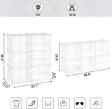 SONGMICS Cube Storage Unit, Interlocking Metal Wire Organizer with Divider, Modular Cabinet, Bookcase for Closet Bedroom Kid’s Room, Includes Rubber Mallet, 32.7 x 12.2 x 36.6 Inches, White ULPI36W