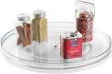 Tellshun Linus Lazy Susan Spice Organizer Turntable Table, Kitchen Pantry Shelf, Man-Made-Material, Clear, 14-Inch