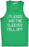 Mens I Flexed and The Sleeves Fell Off Tank Top Funny Sleeveless Gym Workout Shirt