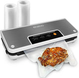 ENZOO Vacuum Sealer Machine, Automatic Vacuum Air Sealing System for Food Preservation with Built-in Cutter w/Starter Kit|Led Indicator Lights|Easy to Clean|Dry & Moist Food Modes White