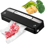 OMMO Vacuum Sealer Machine, 60kPa Automatic/Manual Vacuum Food Sealer for Dry and Moist Fresh Food Preservation, Led Indicator Lights|Compact Design with Vacuum Seal Bags&1 Air Suction Hose