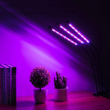 GardGuard LED Grow Light with 3/6/12 H Cycle Timing, 3 Heads Adjustable Gooseneck Plant Light, 5 Dimmable Levels and 3 Switch Modes for Indoor Plants