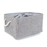 TheWarmHome Foldable Jumbo Fabric Storage Bins Grey Basket for Gifts Empty (18.9×15×11.8 inch)