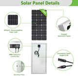 ECO-Worthy 195W 12V Solar Panel Monocrystalline Module Off Grid PV Power for Battery Charging, Boat, Caravan, RV