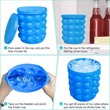 GDREAMT Ice Cube Mold Ice Trays, Large Silicone Ice Bucket, (2 in 1) Ice Cube Maker, Round,Portable,for Frozen Whiskey, Cocktail, Beverages