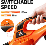 VacLife Leaf Blower, 20V Cordless Leaf Blower with Powerful Motor & Long Runtime, Lightweight Leaf Blower with 2 Airflow Modes for Snow Blowing & Lawn Care, Model: LB-570, Orange (VL707)