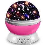 Moredig Starry Ceiling Night Light Projector, 360 Degree Rotating Light Projector with 8 Color Light Change for Kids Baby - Pink Night Light