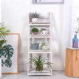 RHF 45" Foldable Ladder Shelf,Plant Stand,Indoor Flower Pot Stand,Folding A Framde Display Shelf,Free Standing, Patio Rustic Wood Stand