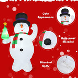 UNIFEEL 2.4m Christmas Inflatable Snowman with Tree, LED Light Up Xmas Decoration Holiday Model for Indoor and Outdoor