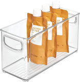 Tellshun Linus BPA-Free Plastic Stackable Organizer Storage Bin with Handles for Kitchen, Pantry, Bathroom, Small