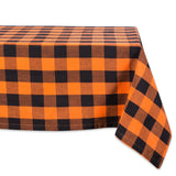 DII Cotton Buffalo Check Table Runner for Family Dinners or Gatherings, Indoor or Outdoor Parties, Halloween, & Everyday Use (14x72",  Seats 4-6 People), Orange & Black