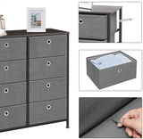 SONGMICS 4-Tier Wide Drawer Dresser, Storage Unit with 8 Easy Pull Fabric Drawers and Metal Frame, Wooden Tabletop for Closets, Nursery, Dorm Room, Hallway, 31.5 x 11.8 x 32.1 Inches, Gray ULTS24G