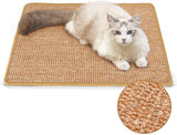 FUKUMARU Cat Scratcher Mat, 23.6 X 15.7 Inch Natural Sisal Cat Scratch Mats, Horizontal Cat Floor Scratching Pad Rug, Protect Carpets and Sofas