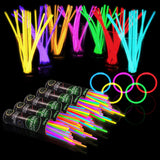 Glow Mind  100 Glow Sticks Bulk Party Supplies - Glow in The Dark Fun Party Pack with 8