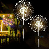 YOTOZU 2 PCS Solar Firework Light, Outdoor Solar Garden Decorative Lights 120 LED Powered 40 Copper Wires String DIY Landscape Light for Walkway Pathway Backyard Christmas Decoration Parties (Multi-Color)