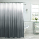 Natural Home Ombre Textured Shower Curtain with Beaded Rings, Dark Grey