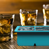 GDREAMT Large Silicone Ice Cube Trays - 2 Pack 8 Square Cubes per Tray Ideal for Whiskey, Cocktails, Soups, Baby Food and Frozen Treats - Flexible and BPA Free and Includes Covers for Easy Stacking