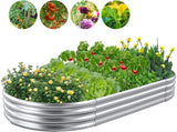 Land Guard 8×4×1 ft Galvanized Raised Planter Box，2Pcs Vegetable Garden Bed Planter Box, Galvanized Trough Planter Extra Large, Large Metal Raised Beds for Gardening Vegetables.