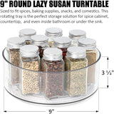 Tiblue Lazy Susan - 2 Pack Round Plastic Clear Rotating Turntable Organization & Storage Container Bins for Cabinet, Pantry, Fridge, Countertop, Kitchen, Vanity - Spinning Organizer for Spices, Condiments