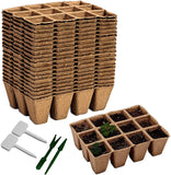 Daniel's Plants Peat Starter Pots with Plastic Plant Labels and Widger Dibbers (42 Pack)