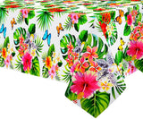 Chooling Hawaiian Luau Party Tablecloth - Disposable Plastic Table Cloth Table Cover for Baby Shower Bridal Shower Birthday Party Outdoor Engagement Wedding Anniversary Cocktail Party Event, 52