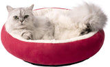 EDUJIN Round Donut Cat and Dog Cushion Bed, 20in Pet Bed For Cats or Small Dogs, Anti-Slip & Water-Resistant Bottom, Super Soft Durable Fabric Pet Supplies, Machine Washable Luxury Cat & Dog Bed