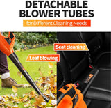 VacLife Leaf Blower, 20V Cordless Leaf Blower with Powerful Motor & Long Runtime, Lightweight Leaf Blower with 2 Airflow Modes for Snow Blowing & Lawn Care, Model: LB-570, Orange (VL707)