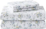 Laura Ashley Home - Flannel Collection - Sheet Set - 100% Cotton, Ultra-Soft Brushed Flannel, Pre-Shrunk & Anti-Pill, Machine Washable Easy Care, Full, Crestwood