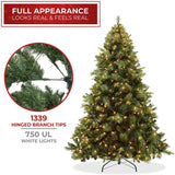 Casafield 7.5FT Black Spruce Artificial Holiday Christmas Tree with Sturdy Metal Stand